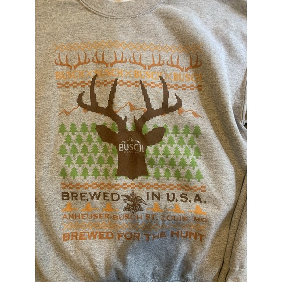 Busch Light Crewneck Sweatshirt Brew City Buckle Brand Mens Size Large - Picture 2 of 6